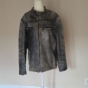 Rogue Men's Vintage Leather Jacket - Black and Brown